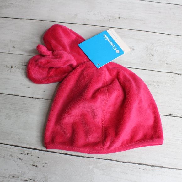 Columbia Girl Winter Beanie Hat Mitten Set Toddler One Size 2T 3T 4T - Picture 2 of 2